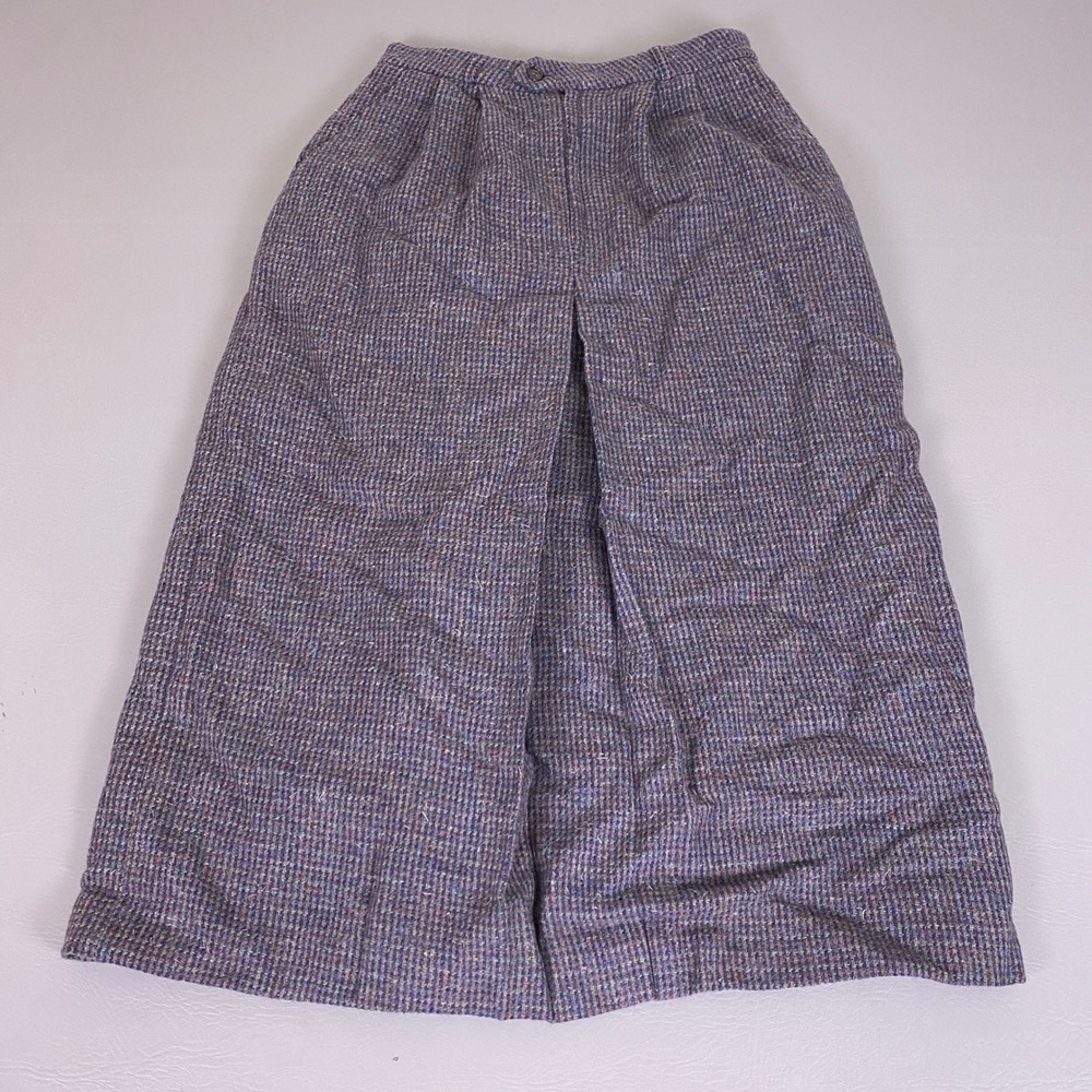 Vintage Country Shop Marshall‎ Fields Tweed Midi Skirt Sz 14 Purple Wool Pockets